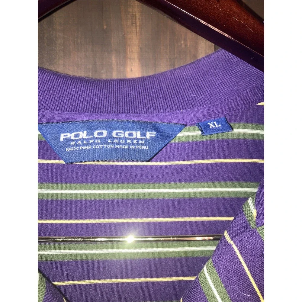 Polo Ralph Lauren Golf Shirt Men's ‎ Size XL  Plum purple, gold horse